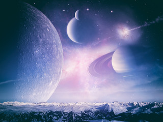 Another world landscape, abstract fantasy backgrounds
