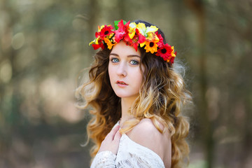 Beautiful girl in a forest