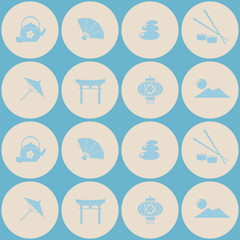 Seamless background with  japanese symbols for your design