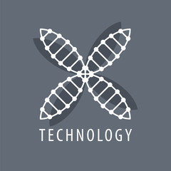 Abstract vector logo molecule in the form of petals