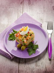 Homemade potato cake, vegetarian food