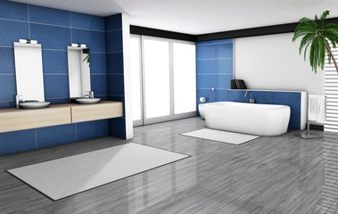 Blue Bathroom Home Interior