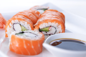 sushi with salmon