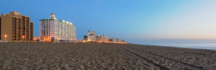Rideaux tamisants Descente vers la plage Tôt le matin sur Virginia Beach