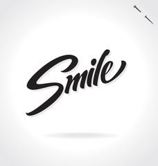 Obraz premium SMILE hand lettering -- original handmade calligraphy (vector)