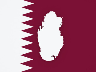 Map of Qatar.