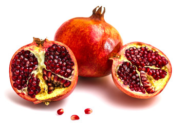 Pomegranate isolated on white background