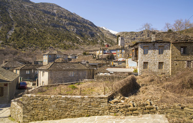 Fototapeta na wymiar Tsepelovo village in Ioannina Greece, traditional
