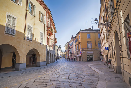 Fototapeta day street  in Parma, Italy,