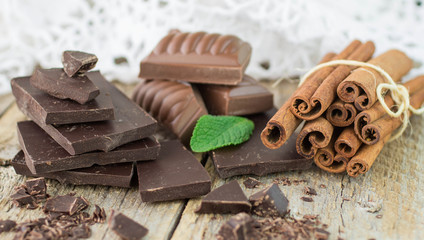Chocolate, cinnamon and mint