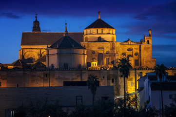 Fototapeta na wymiar La Mesquita Cathedral of Cordoba, Andalusia at sunset