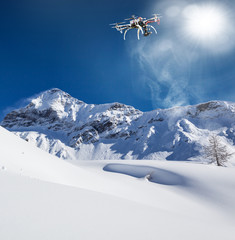 Valmalenco (IT) - Volo con drone con neve fresca