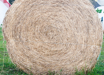 Closeup of  round haystack background