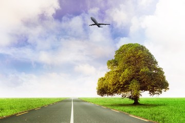 Composite image of graphic airplane