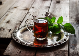 tea with mint  in the Arab style