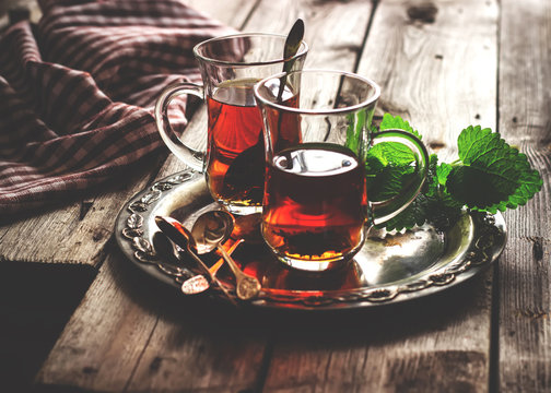 tea with mint  in the Arab style