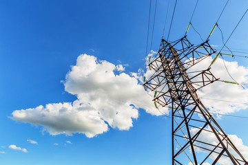 High voltage line and blue sky