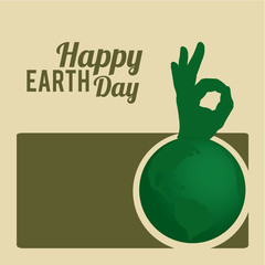 Earth Day,green planet ok hand