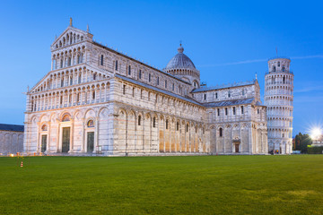 Pisa, Italy. Catherdral and the Leaning Tower of Pisa - obrazy, fototapety, plakaty
