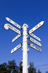 Fototapeta premium World Capital Cities Signpost,Thailand