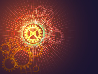 yellow gear geometric abstract background vector illustration