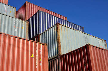 Cargo container yard, the Port of Tokyo, Japan