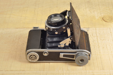 German old camera. The beggining of the 20th century. Open