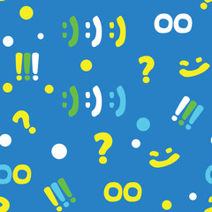 pattern with punctuation marks and smileys