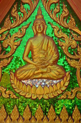Fototapeta na wymiar Buddha wall of Thai temple