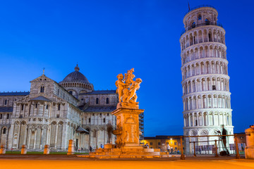 Piazza dei Miracoli with Leaning Tower of Pisa, Italy