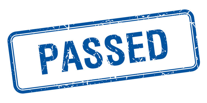 passed blue square grungy vintage isolated stamp