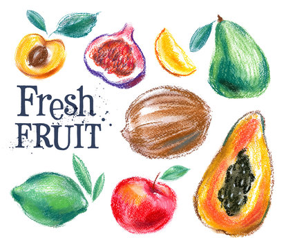 ripe fruit vector logo design template. fresh food or harvest