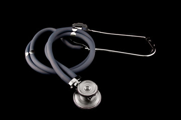 Studio shot of stethoscope in black background