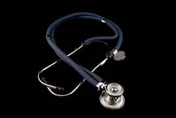 Studio shot of stethoscope in black background
