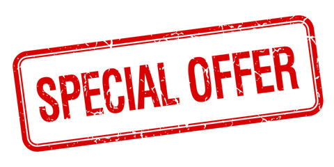 special offer red square grungy vintage isolated stamp