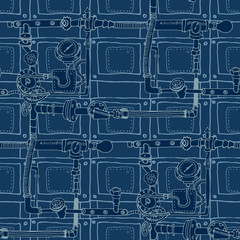 seamless pattern in the style of steam punk