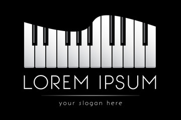 Logo template, music, grand piano keys, vector © AVitko