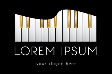 Logo template, music, piano keys, vector © AVitko