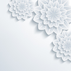 Floral elegant background with 3d flower chrysanthemum
