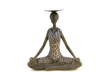 candlestick in the form of a woman meditating