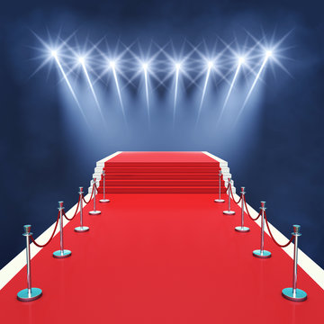 Red carpet event with spotlights , Award ceremony