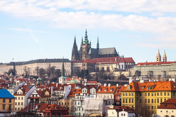 Scenic summer view of Old Town architecture in Prague