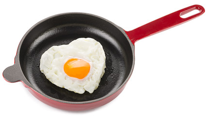 Heart Egg on Cast Iron Cookware