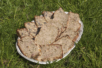 Homemade  meatloaf of lamb and herbs