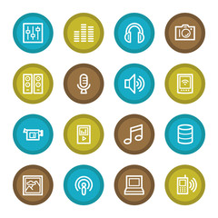 Media Web Icons Set