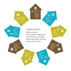 Infographics template with arrows