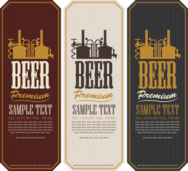 Beer labels with the machine to make beer