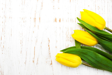Yellow  tulip flowers
