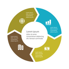 Circular infographic template for cycling diagram, graph, presen