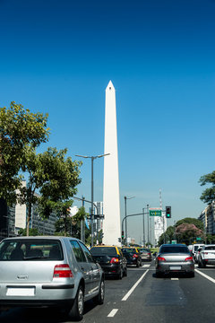 Buenos Aires City, Argentina Obelisco and Evita Peron Monument.